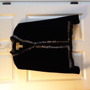 Victor Costa Black Sequined Jacket Size Large